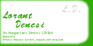 lorant dencsi business card